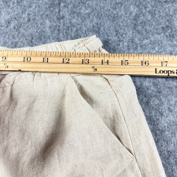 Hollister Womens XS Linen Blend Pants Pull On Baggy Wide Leg Beige 356F2681 - Picture 2 of 10